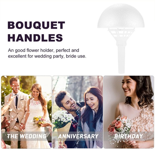 2 Sets Bouquet Holder Foam Floral Handle Hand Bouquet Holder for Bridal Fresh - Picture 6 of 12