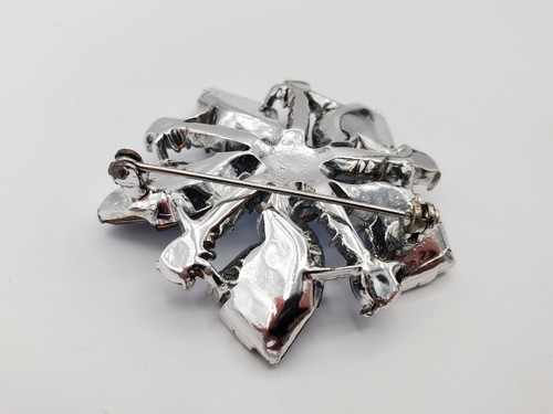 Set orecchini spilla gioielli vintage estate argento strass blu accessorio donna - Foto 12 di 18