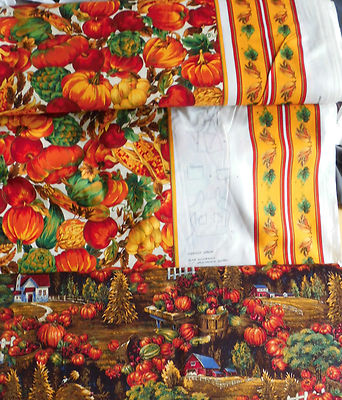 Patchworkstoff (€21/m²) 0,3 m Erntezeit Herbst Kürbis Schnittmuster  1,1mbreit