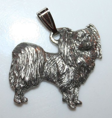 PAPILLON Dog Harris Fine Pewter Pendant USA Made