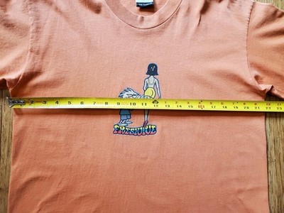 T-shirt Vintage FreshJive Années 90 Taille M - Imprimé Graphique Orange - Occasion Parfait état
