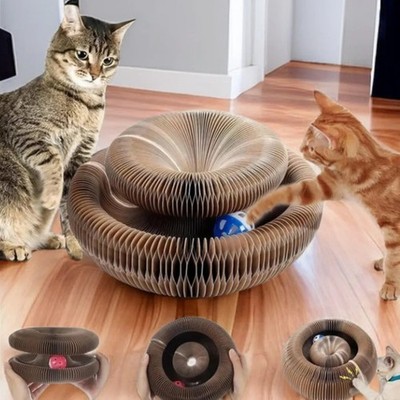 Accordion Magic Organ Cat Scratching Board Toy Kitty Kurlz Ball Scratch Pad USA