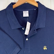 Brooks Brothers 1818 Polo Shirt Mens 2XL Navy Slim Fit Short Sleeve NEW 89.50