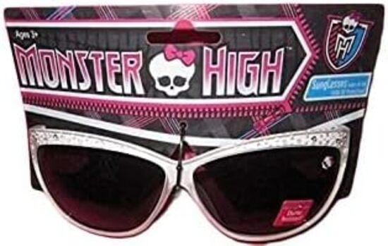 Monster High Lunettes de Soleil Blanches Protégeant les Yeux Sensibles Enfant Strass
