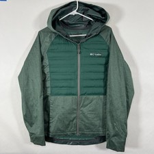 Columbia Outdry Full Zip Reversible Hooded Waterproof Jacket Youth Large Green