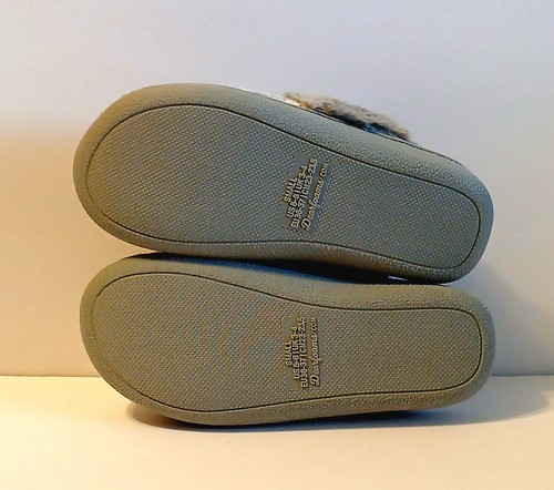 Dearfoams Women's Gray Chenille Faux Fur Slippers Size 5-6 - Picture 7 of 8