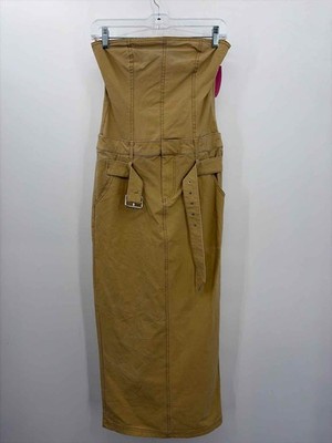 Pre-Owned Zara Tan Size XS Midi Strapless Dress