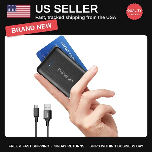 5V 3A Heated Vest Battery Pack, 10000mAh Power Bank, Dual USB & Type C Charger, - product listing photo