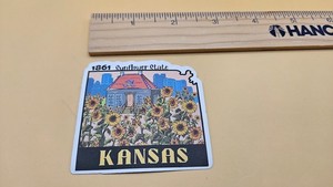 Kansas ~ The Sunflower State Sticker - Use on Toolbox, Laptop, Car, etc.
