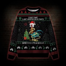 Chicken Ugly Christmas Tree Sweater For Men  Women S-5XL
