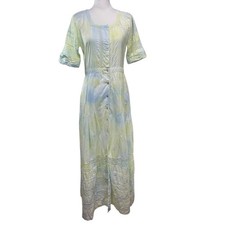 LOVESHACKFANCY Edie Dress Lily Pond Dye Green Long Maxi Crochet Lace Cottagecore