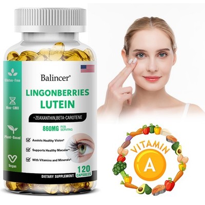 Lutein+Zeaxanthin Supplement,120pcs x 2 Bottle,Eye Care,Anti Blue Light