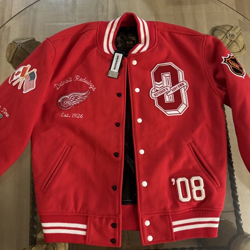 OVO x NHL Detroit Red Wings Varsity Letterman Jacket NWT Sold Out Exclusive Sz M - Picture 4 of 24