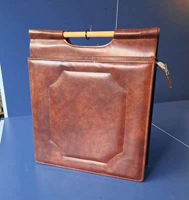 Vintage Kunstleder Tasche Mehrzweck Henkel 40x40