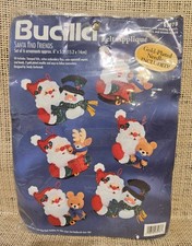 Bucilla Santa and Friends Snowman Bear - Christmas Felt Ornament Kit 1998