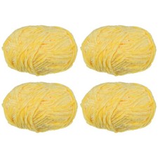 4pcs Velvet Yarn Soft Chenille Yarn 4x100g/14.1oz 347yds Light Yellow