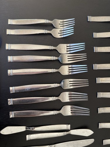 39 Pc Set Cambridge Stainless Flatware Mystic Mirror Used - Picture 7 of 14