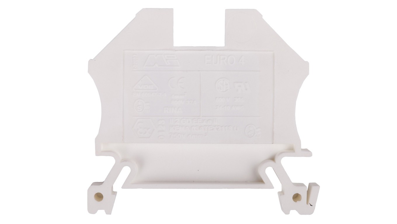 Rail Connector 2 Core 4mm² White EURO 43409WT