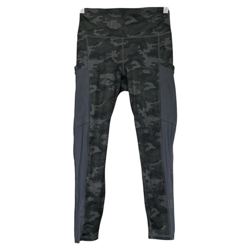 PowerHold Fabletics Legging Femme XS Gris Camouflage Capri Côtés Transparents Stretch Active - Photo 1/7