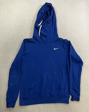 Nike Sportswear Women's Size Medium Swoosh Logo Pullover Hoodie Funnel Neck Blue