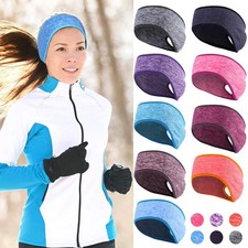 Women Yoga Sports Sweatband Headband Ponytail Holder Running Winter Fleece Ear C