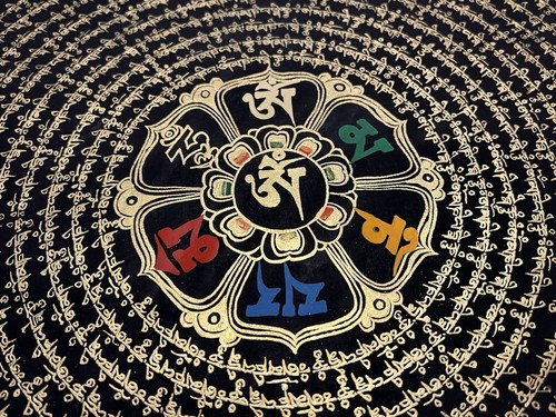 Genuine Hand painted Original Tibetan Om mandala Chakra painting Yoga Thangka 10 - Picture 3 of 6