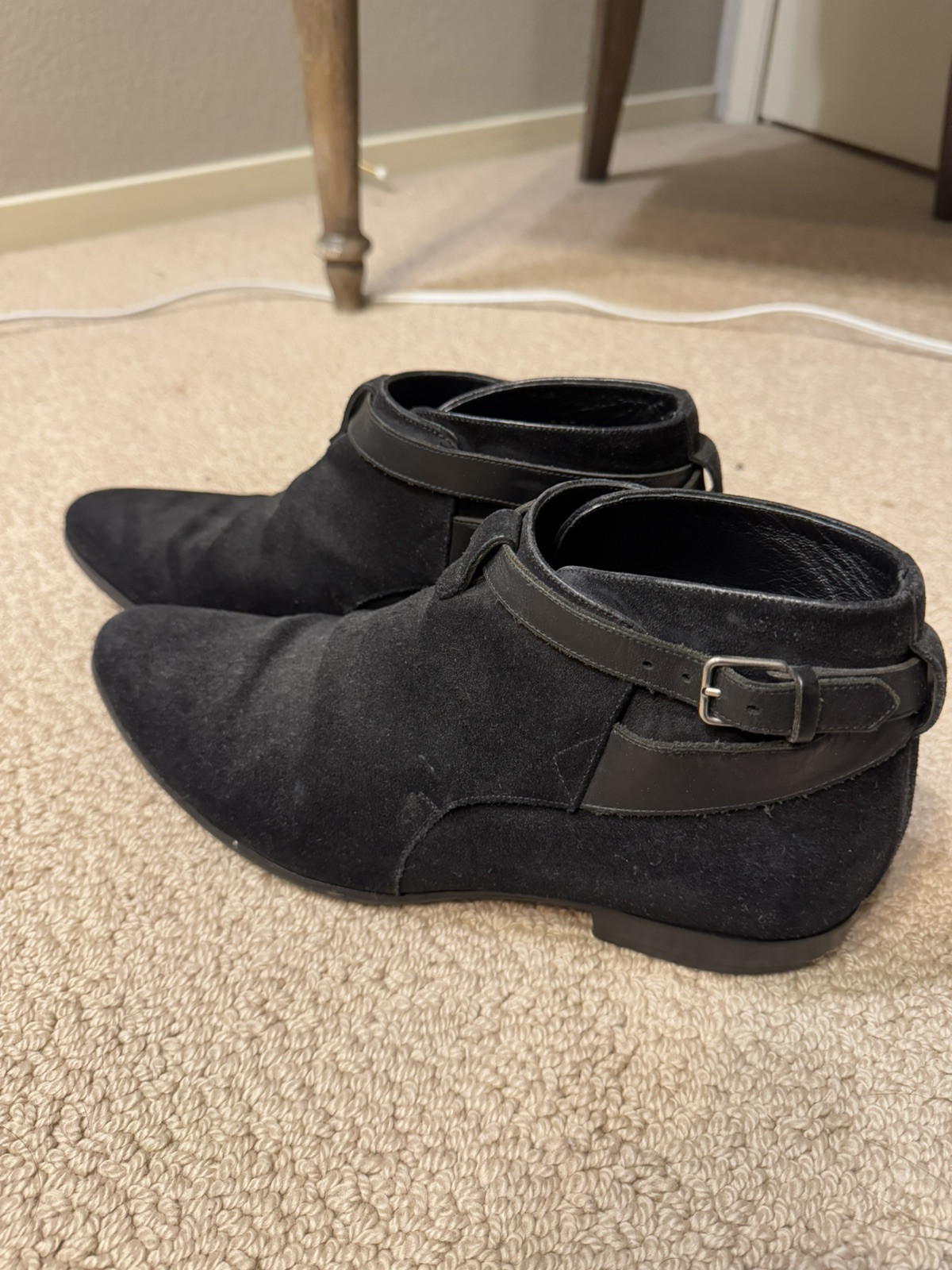 Stivali SAINT LAURENT Paris JODHPUR London 20 crop caviglia nero scamosciato EU 41 US8 5