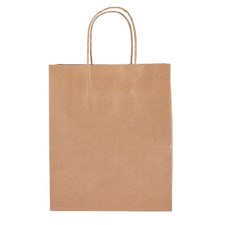 SSWBasics Medium Natural Kraft Paper Shopping Bags with Handles