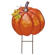 18.9" H Metal Pumpkin Garden Stake Decorative Fall Pumpkin Yard Sign