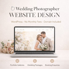 Wedding Photographer Website Design – WordPress – No Monthly Fees – Domain