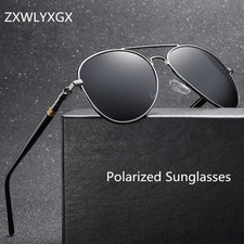 Polarised Sunglasses Mens UV400 Double Bridge Aviators Pilot Police Shades HD