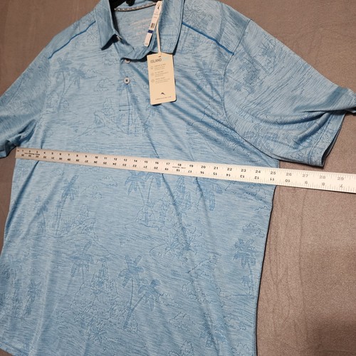Polo homme Tommy Bahama neuf XLT Palm Coast Isles en vacances Blue Island Zone neuf avec étiquette - Photo 4/10