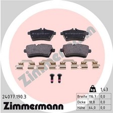 ZIMMERMANN Bremsbelagsatz Scheibenbremse 24077.190.3 f&uuml;r MERCEDES W169 KLASSE