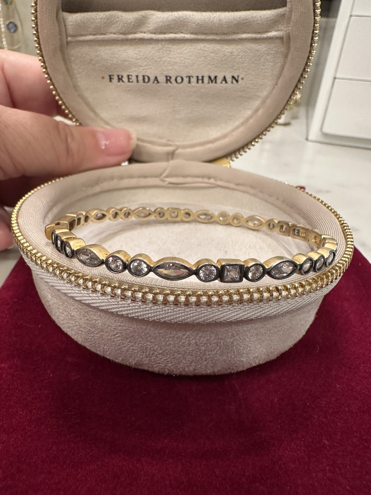 Freida Rothman mixed shape hinged bangle bracelet… - image 5