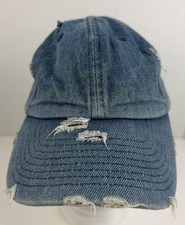 KBETHOS Hat Cap Strap Back One Size Blue Denim Baseball Distressed Dad Mens