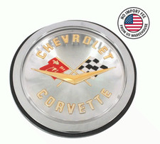 1958 - 1961 Corvette Front Or Rear Emblem Assembly Gold Made In The Usa 1958 - 1961 Corvette Front Or Rear Emblem Assembly Gold Made In The Usa