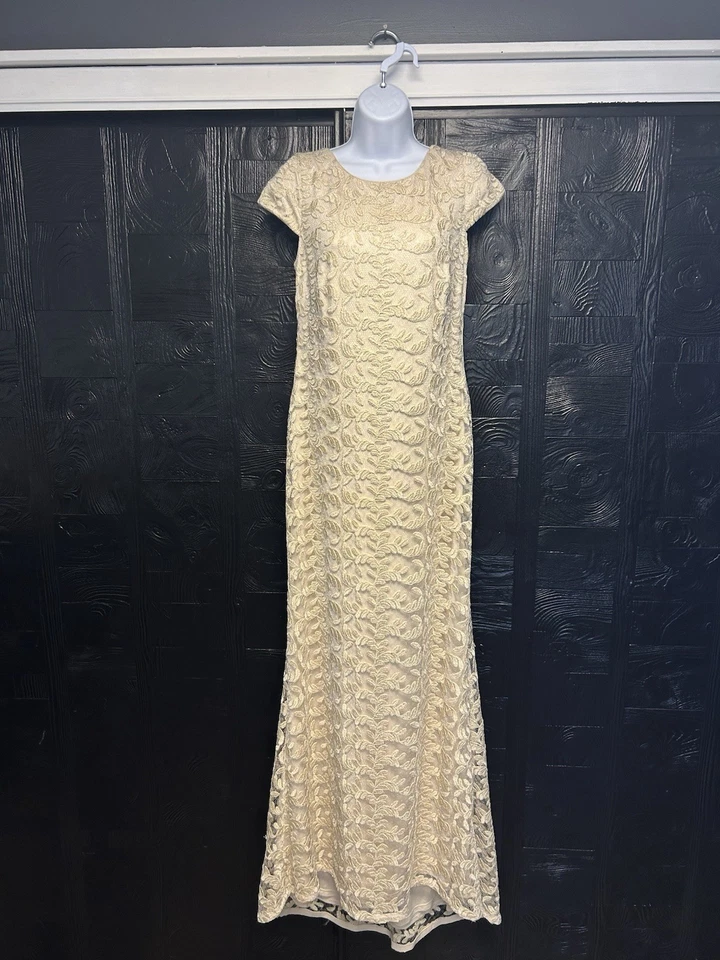 Calvin Klein Embroidered Overlay Evening Gown Dress Size 10 Formal Gala Prom - Image 2 of 4