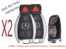 X2 Mercedes Benz 1997-2014 4 Button Fobik Key Shell Case Nec Bga 2 Battery