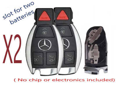 X2 Mercedes Benz 1997-2014 4 Button Fobik Key SHELL CASE NEC & BGA 2 BATTERY