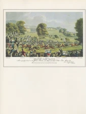 1974 Vintage RACE HORSES "HEATON PARK RACES" W/ HOUSE COLOR Art Print Lithograph
