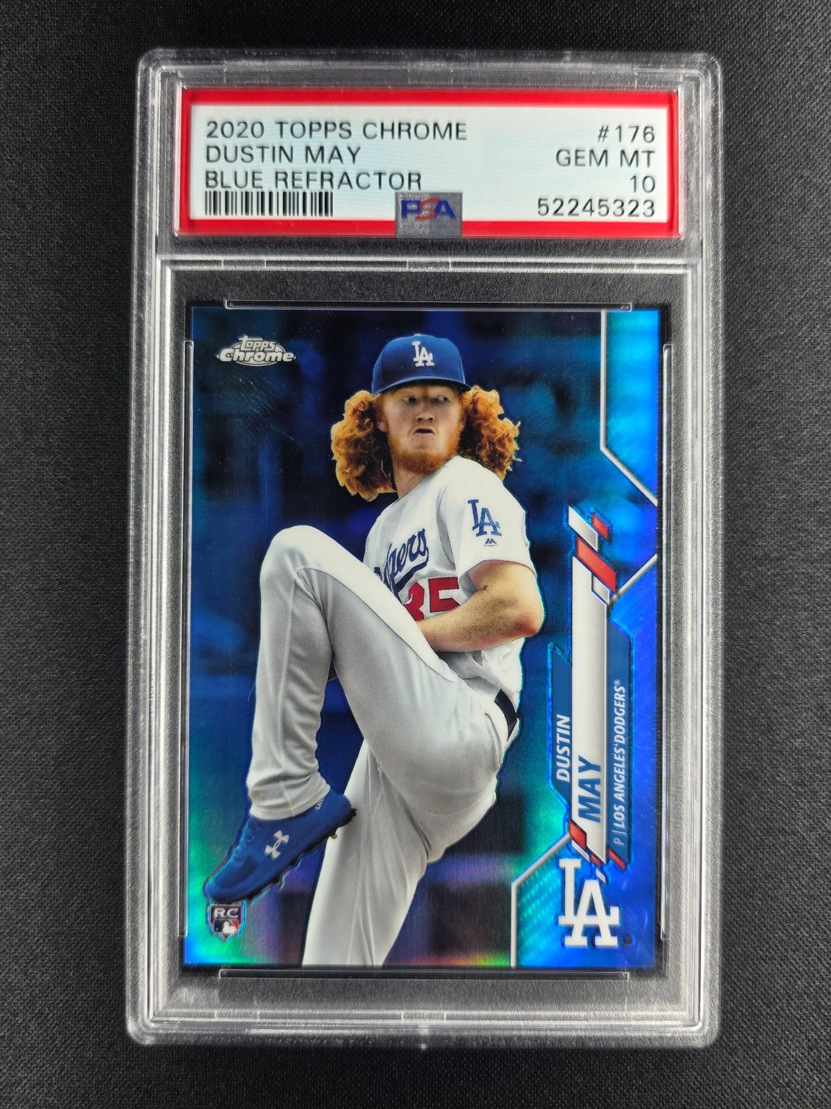 Dustin May 2020 Topps Chrome Blue Refractor 110/150 RC ROOKIE #176 PSA 10