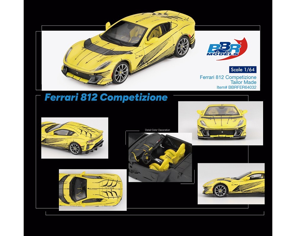 BBR Models Ferrari 812 Competizone Giallo Modena Yellow 1/64 | eBay