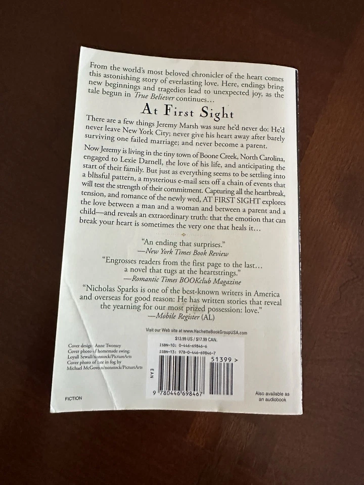 Lot of 6 Nicholas Sparks Books At First Sight True Believer Rescue Longest Ride Foto 3 de 4