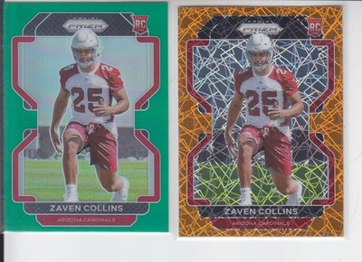 2 - 2021 Prizm ZAVEN COLLINS RC Orange Laser + Green Cardinals #432