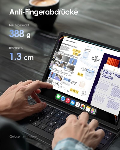 Qulose Custodia tastiera per iPad di 10° generazione 10.9 pollici 2022 iPad 10° - Afbeelding 11 van 12