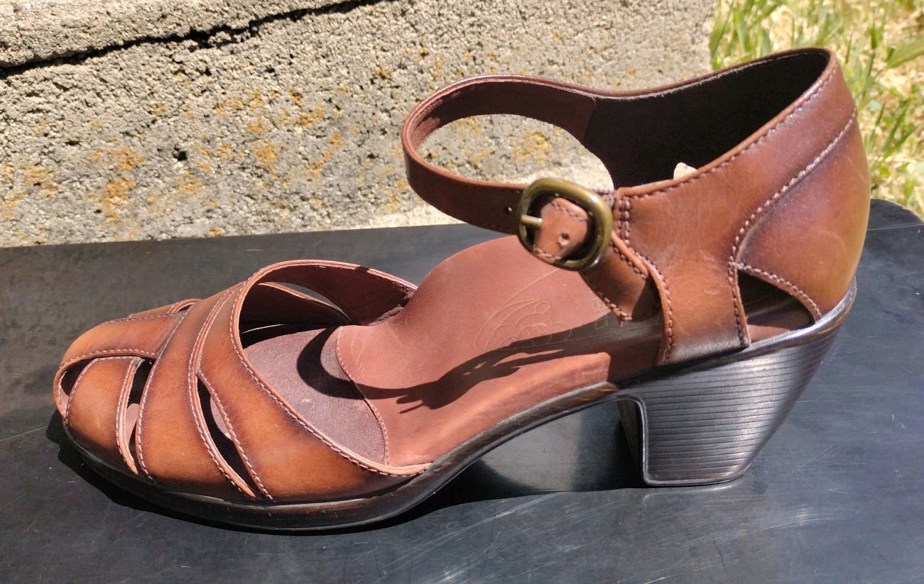 APL DANSKO sandali donna taglia 39 (USW 8 5 9) in pelle con tacco marrone 3306787800