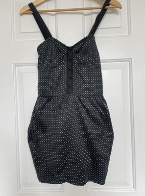 Motel Mini Dress Small, Black Button Crossover Wrap Style With