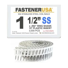 1-1/2" x .092 RING 304SS COIL NAILS 15-DEG PLASTIC 3,000ct | PCN112RSP3