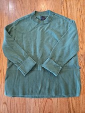 Women  s Gap Green 100 Cotton Blend Sweater Pullover Medium M Long Sleeve
