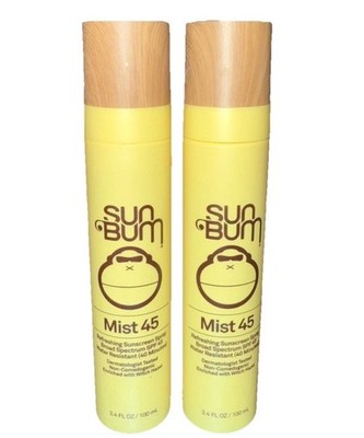 2X Sun Bum Refreshing Face Mist Sunscreen SPF 45 Sheer 3.4 oz EXP 09/2026